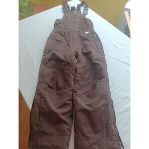Generation Me kids 4/5 ski snow bib overalls brown insulated adjustable flaw